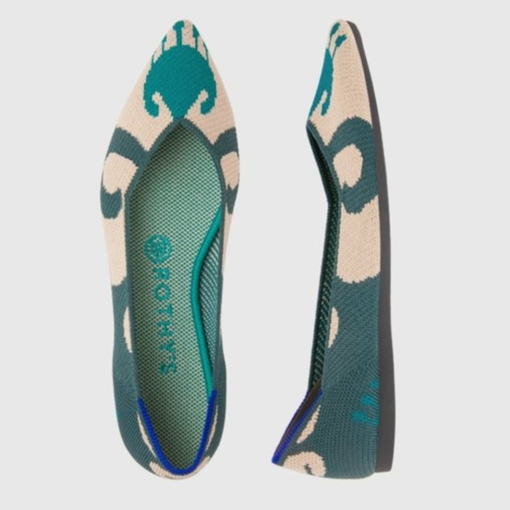 Rothy’s The Point, Moroccan Green, Size 8.5
